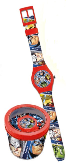 MV16051 - SUPEREROI MARVEL - OROLOGIO ANALOGICO CON SCATOLA DI METALLO