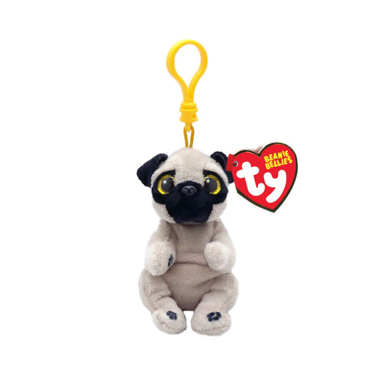 T43104 Ty - Beanie Bellies Clip - Portachiavi peluche Carlino - Izzy 12 cm