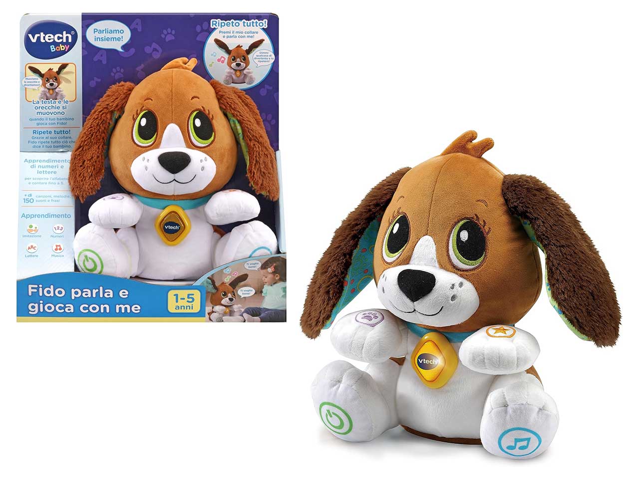 80-610107 VTech - Fido parla e gioca con me - Cagnolino interattivo