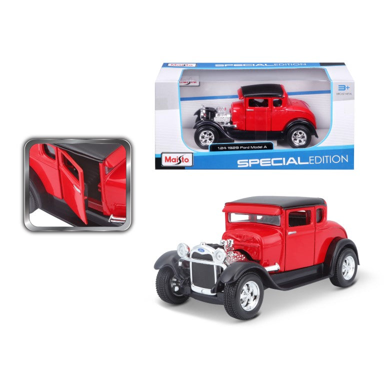 10-31201 Bburago Maisto - Ford Model A (1929), rosso - Scala 1:24