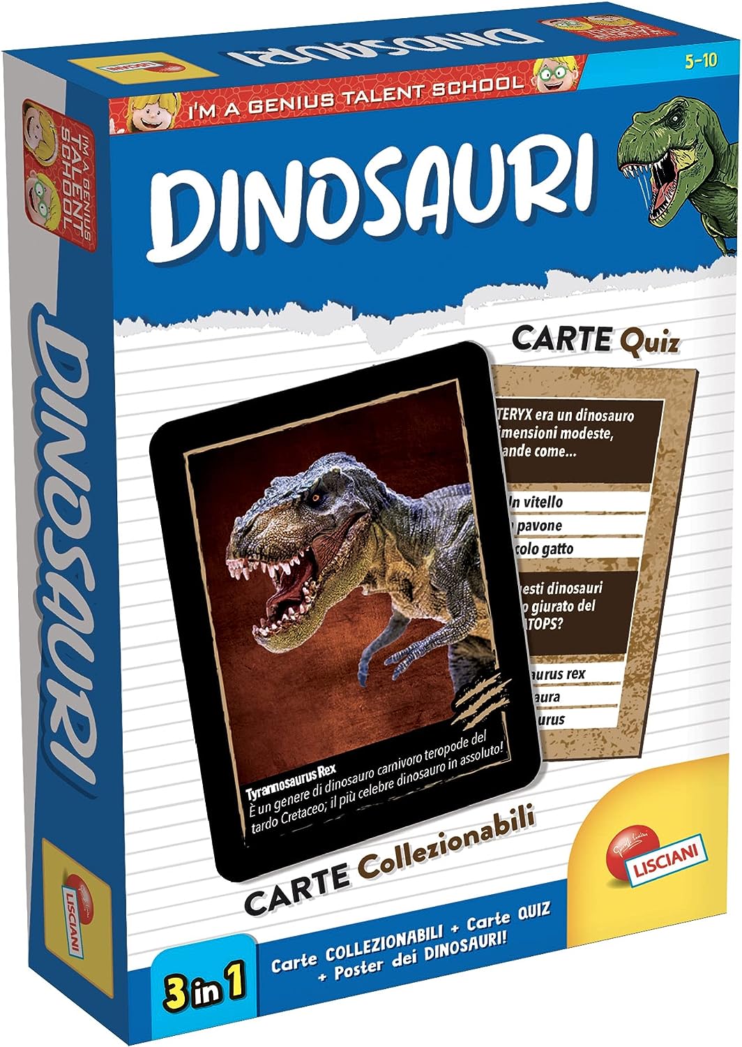 100125 - LISCIANI - I'M A GENIUS - DINOSAURI - CARTE E POSTER