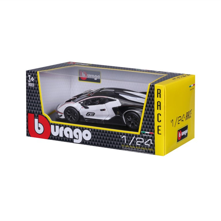 18-28023 Bburago Race - Lamborghini Essenza SCV12, bianca - Scala 1:24