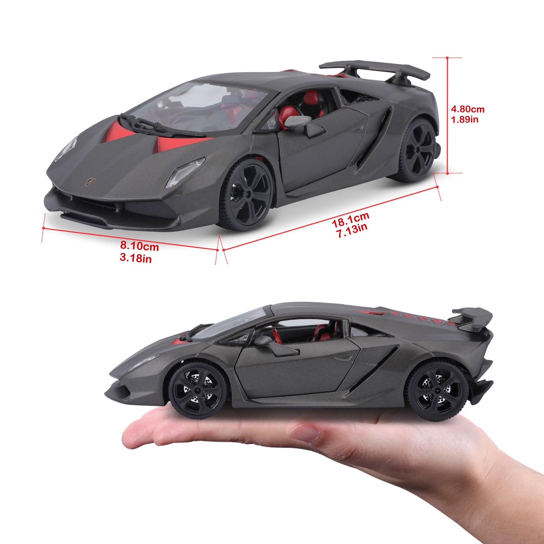 18-21061 Bburago - Lamborghini Sesto Elemento, grigia - Scala 1:24