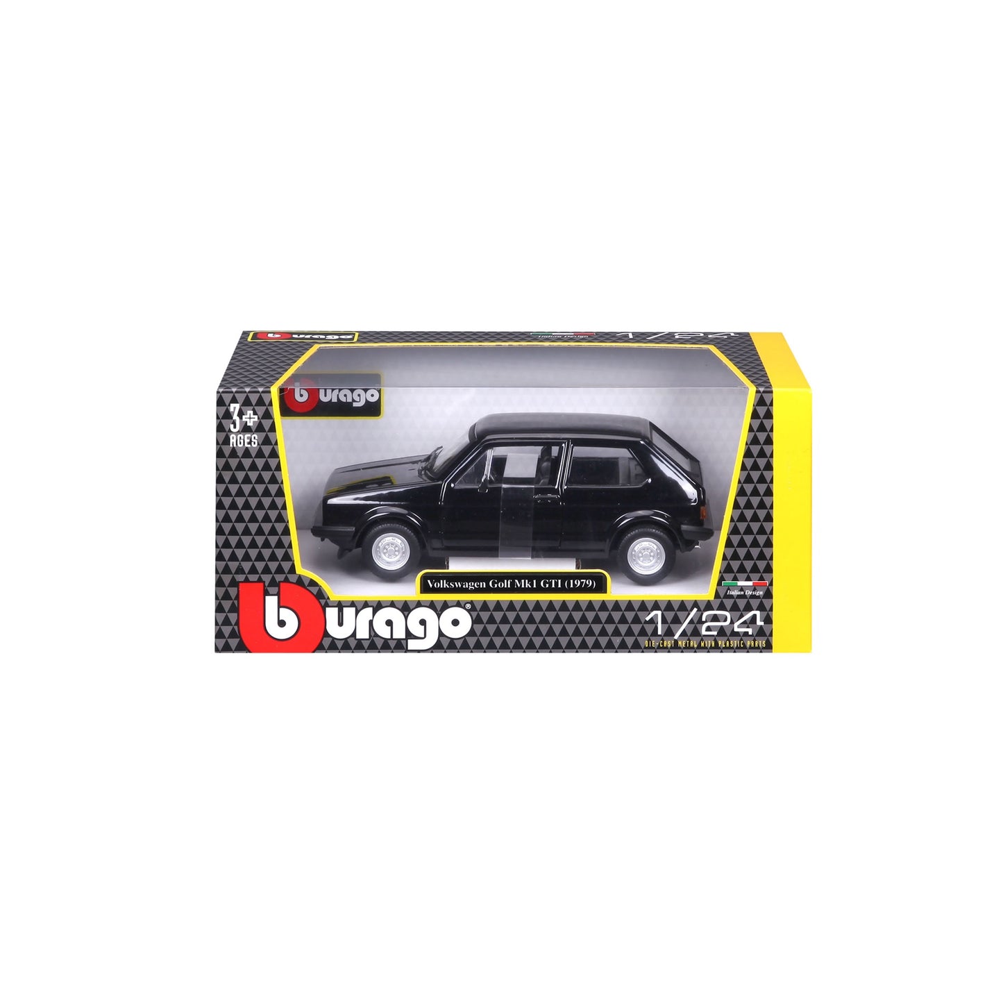 18-21089 Bburago - Volkswagen Golf Mk1 GTI (1979), nera - 1:24