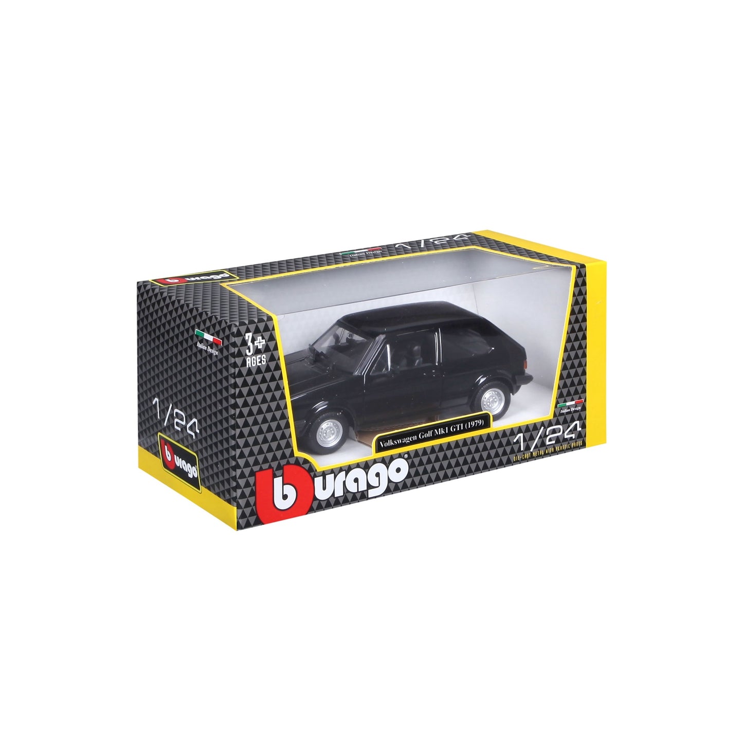 18-21089 Bburago - Volkswagen Golf Mk1 GTI (1979), nera - 1:24