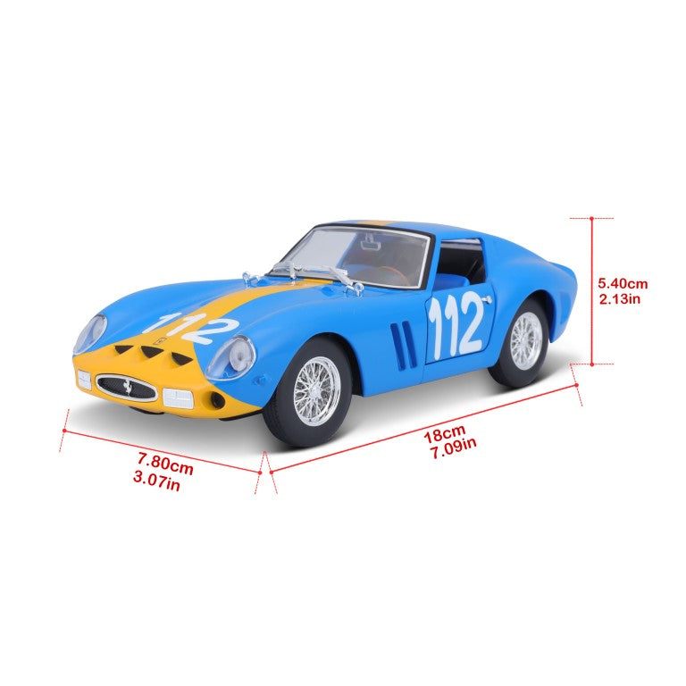 18-26305 Bburago Ferrari Racing -  Ferrari 250 GTO, blu - Scala 1:24