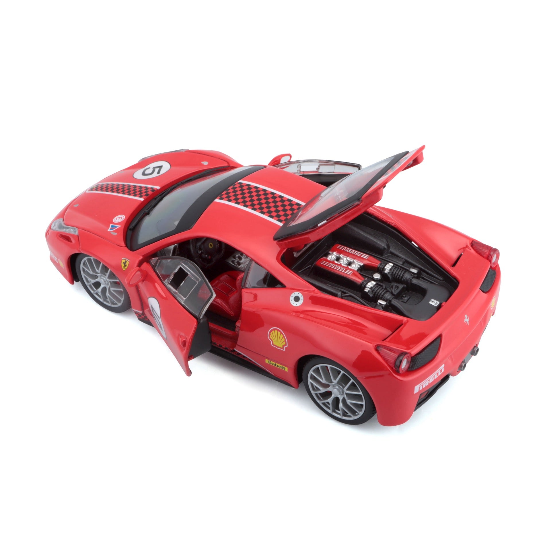 18-26302 Bburago Ferrari Racing - Ferrari 458 Challenge, rossa - Scala 1:24