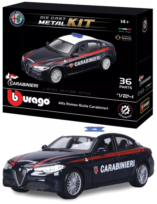 18-25128 Bburago - Alfa Romeo Giulia Carabinieri - Scala 1:24 Model Kit