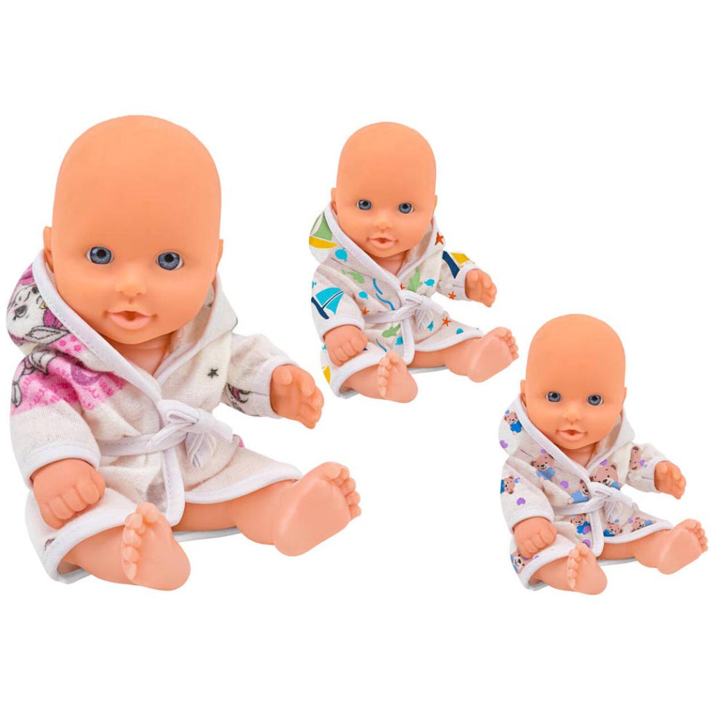 Bambola 21 cm con Accappatoio  Bambolotto Morbido per Bambini  Modello casuale