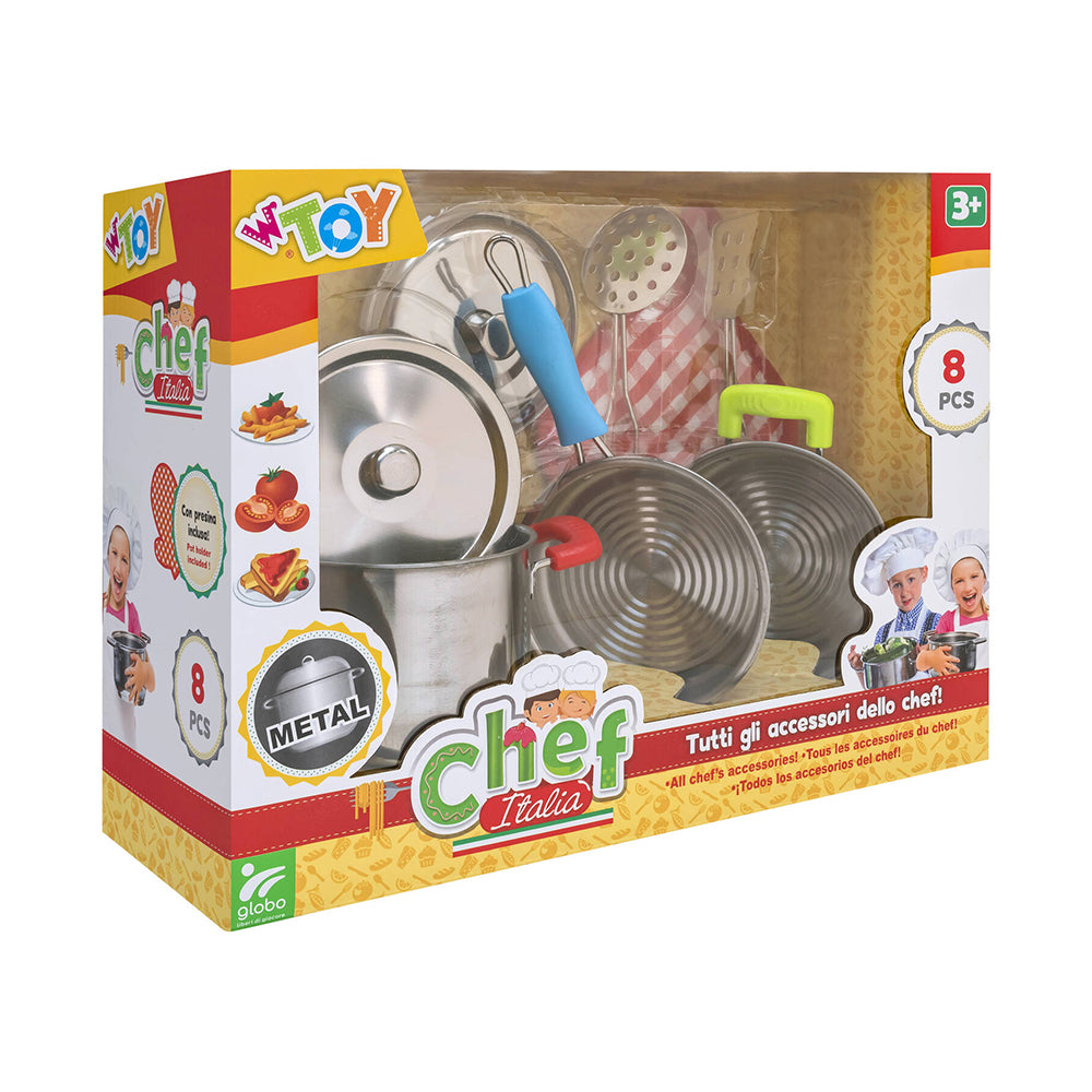664172 Globo - WTOY -  Pentole in  metallo con 8 accessori cucina