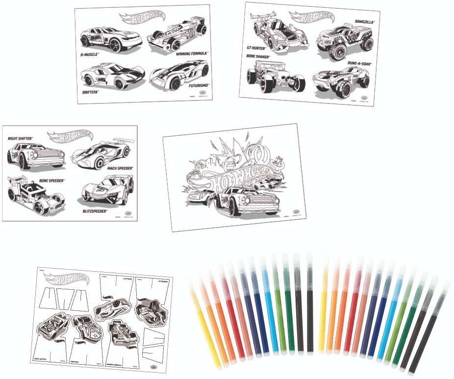 35825 ODS HOT WHEELS - MULTICOLOR CONFEZIONE 60 PENNARELLI PUNTA FINE