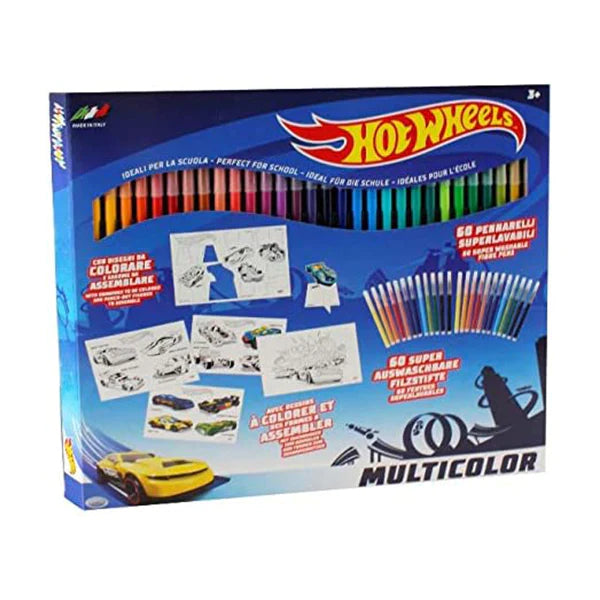 35825 ODS HOT WHEELS - MULTICOLOR CONFEZIONE 60 PENNARELLI PUNTA FINE