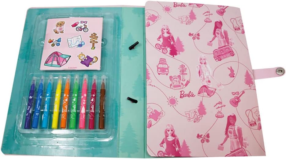 ODS 44854 Barbie Travel Note Book con pennarelli  Esploratrici Coraggiose