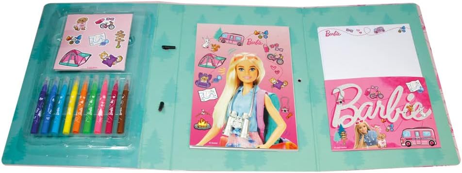 ODS 44854 Barbie Travel Note Book con pennarelli  Esploratrici Coraggiose