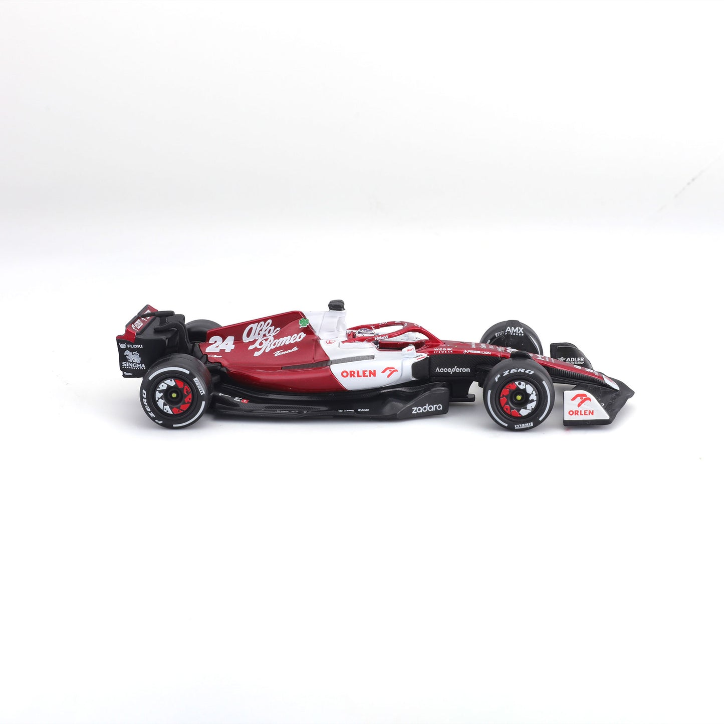 18-38068 Bburago Race - Alfa Romeo F1 Team Orlen con casco - Guanyu #24 - 1:43