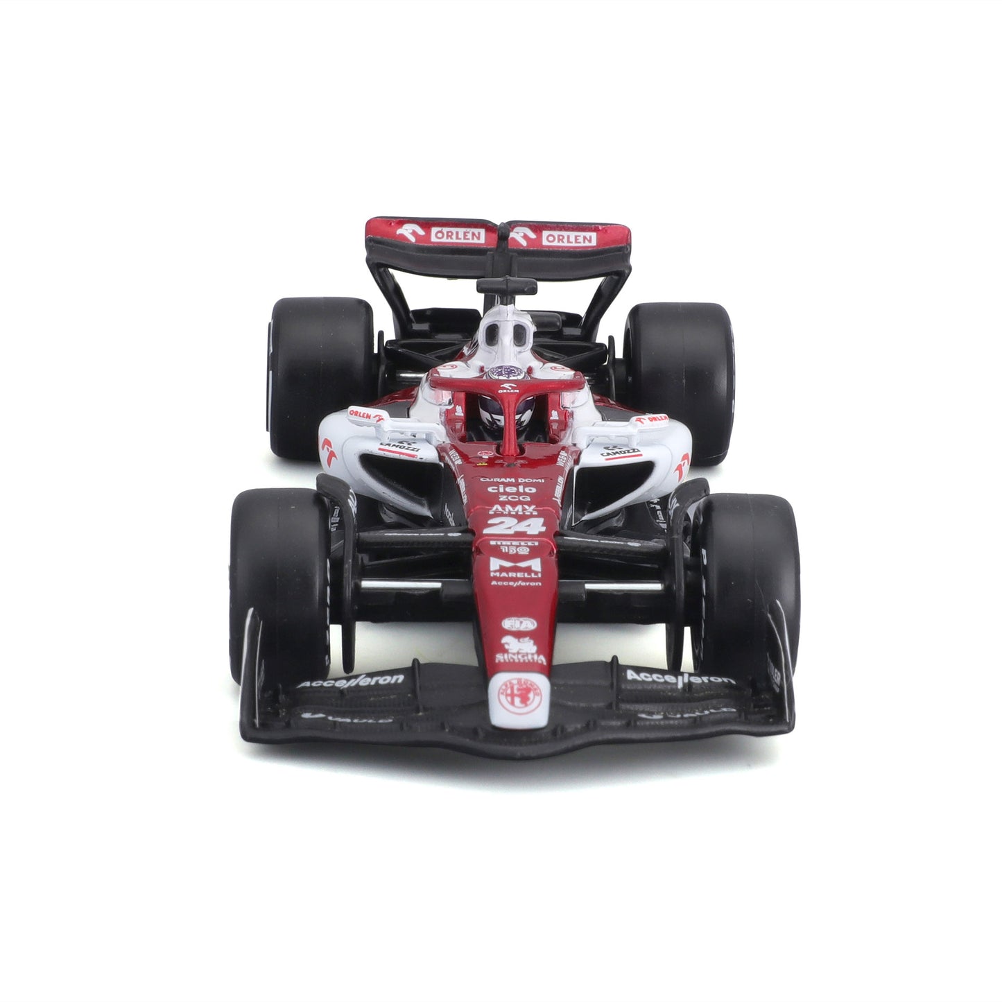 18-38068 Bburago Race - Alfa Romeo F1 Team Orlen con casco - Guanyu #24 - 1:43