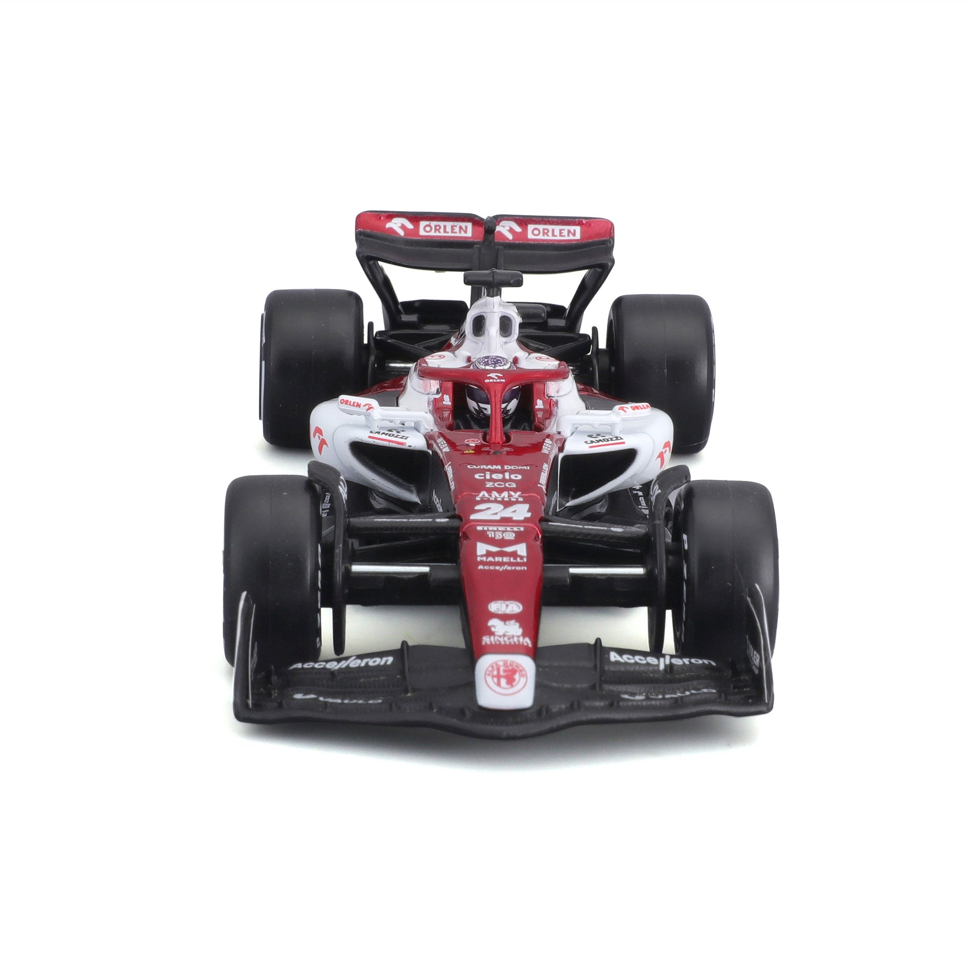 18-38068 Bburago Race - Alfa Romeo F1 Team Orlen con casco - Guanyu #24 - 1:43