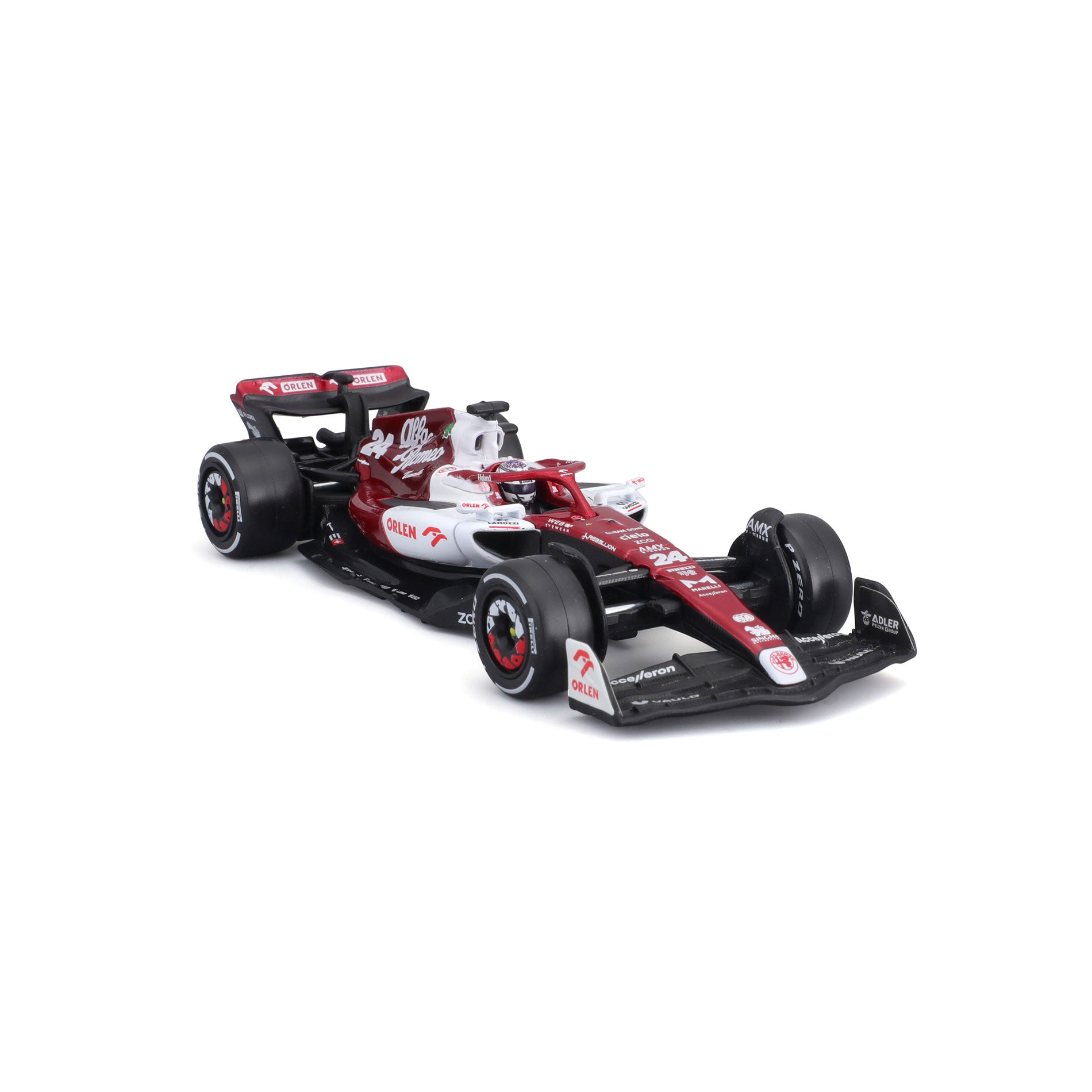 18-38068 Bburago Race - Alfa Romeo F1 Team Orlen con casco - Guanyu #24 - 1:43