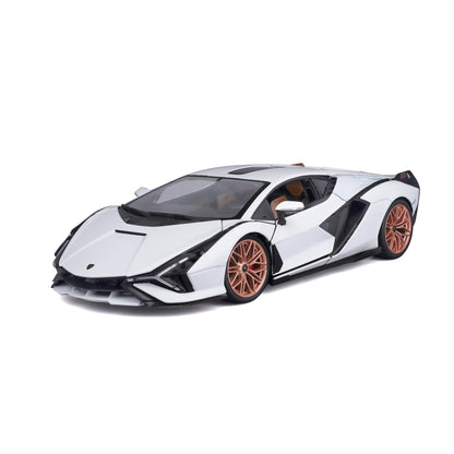 18-11046 WT Bburago - Lamborghini Sian FKP 37, bianca - Scala 1:18
