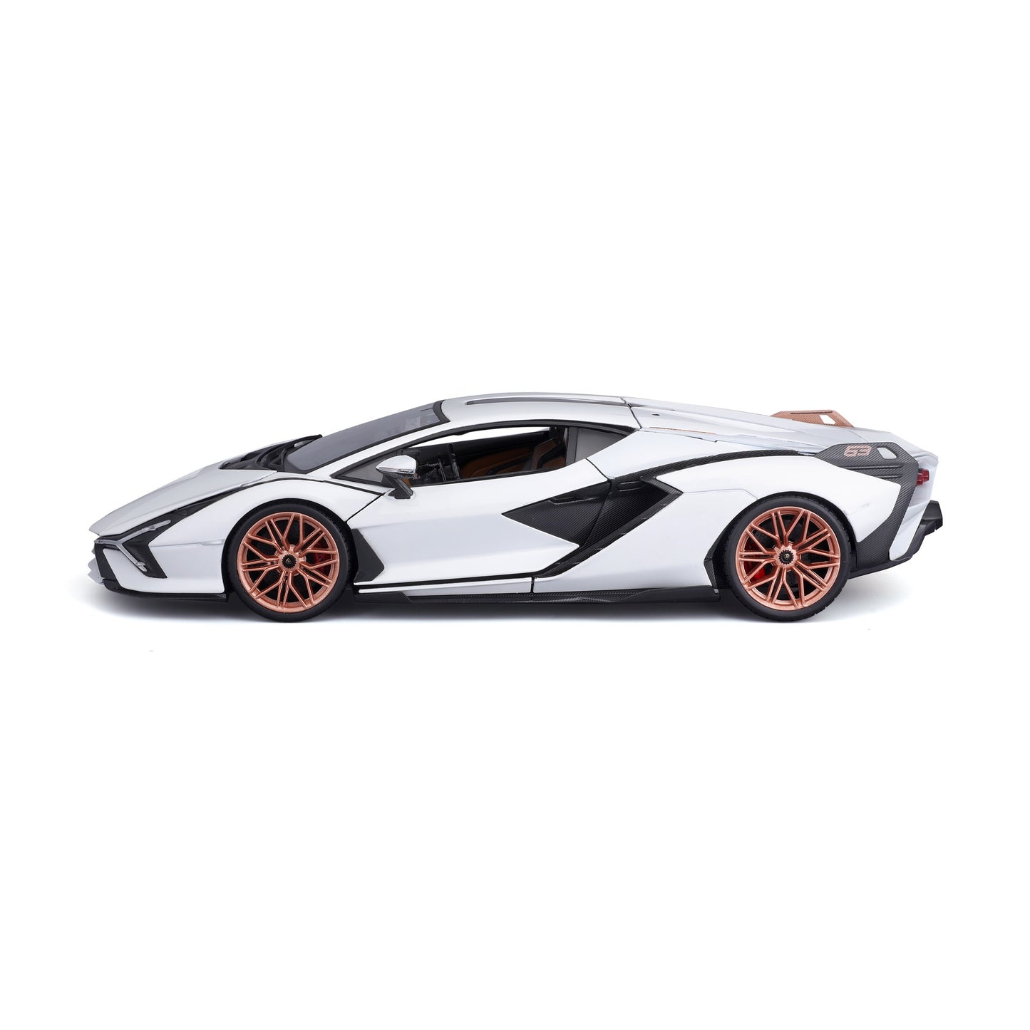 18-11046 WT Bburago - Lamborghini Sian FKP 37, bianca - Scala 1:18