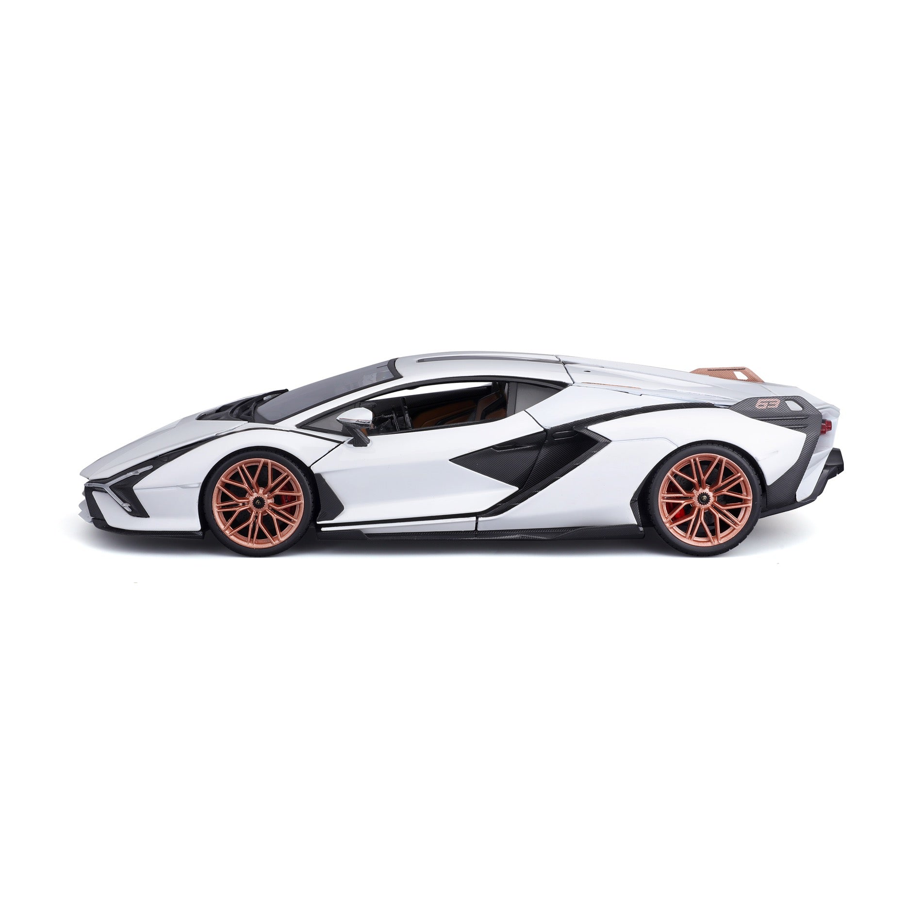 18-11046 WT Bburago - Lamborghini Sian FKP 37, bianca - Scala 1:18