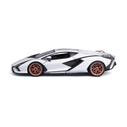 18-11046 WT Bburago - Lamborghini Sian FKP 37, bianca - Scala 1:18