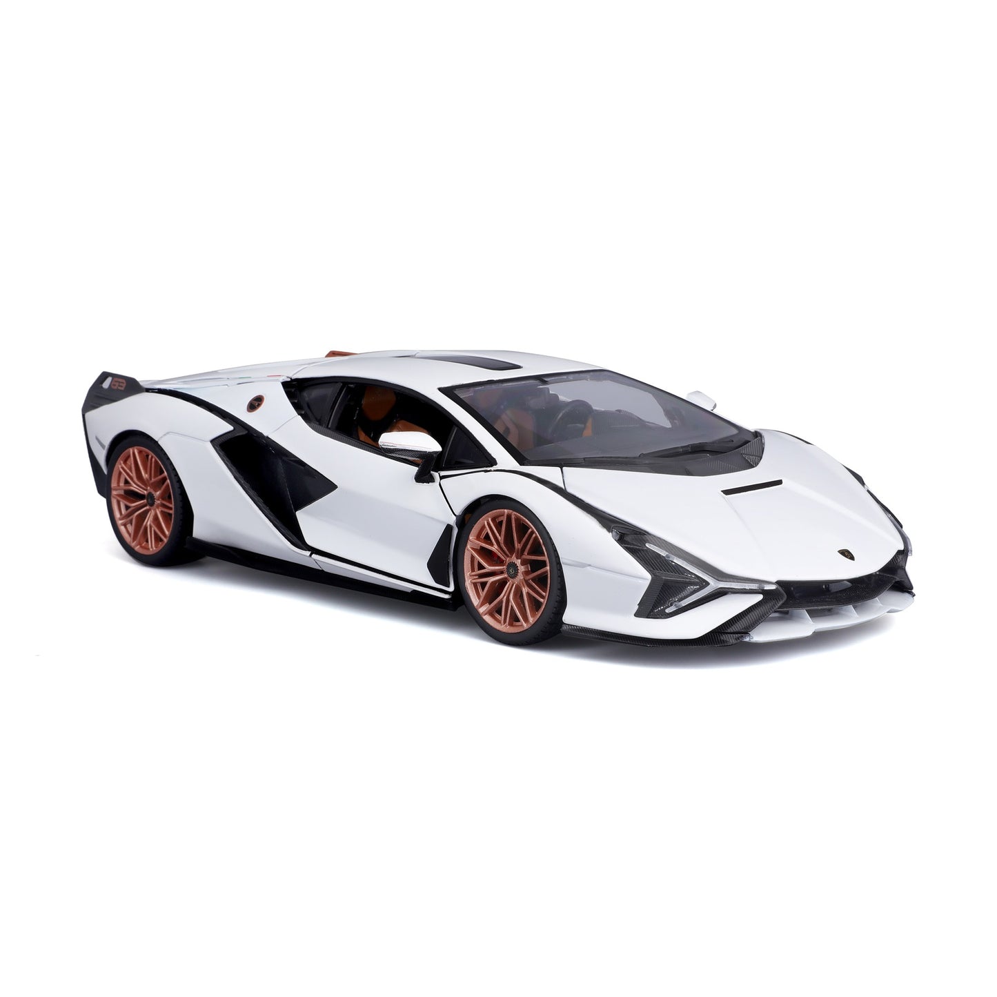 18-11046 WT Bburago - Lamborghini Sian FKP 37, bianca - Scala 1:18