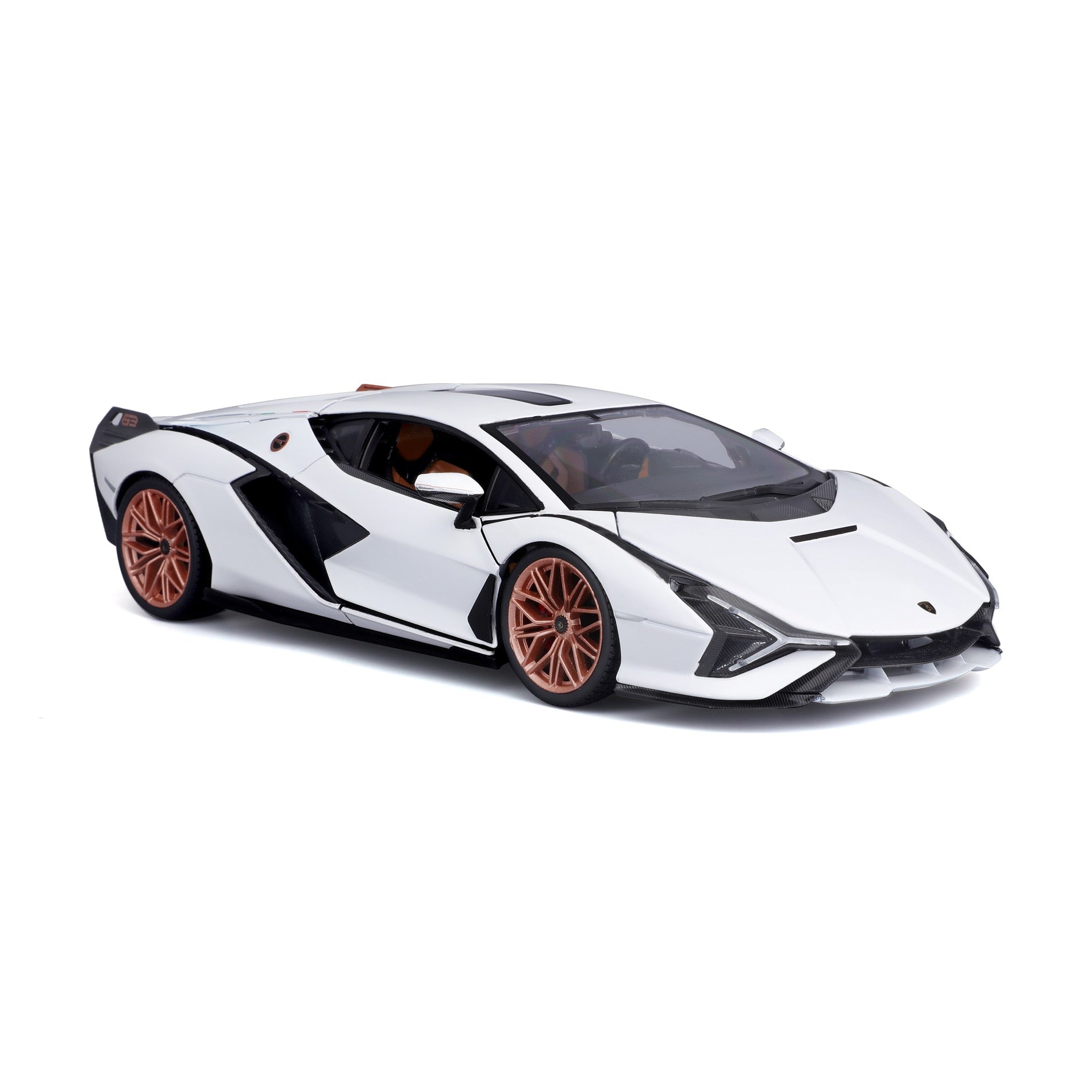 18-11046 WT Bburago - Lamborghini Sian FKP 37, bianca - Scala 1:18