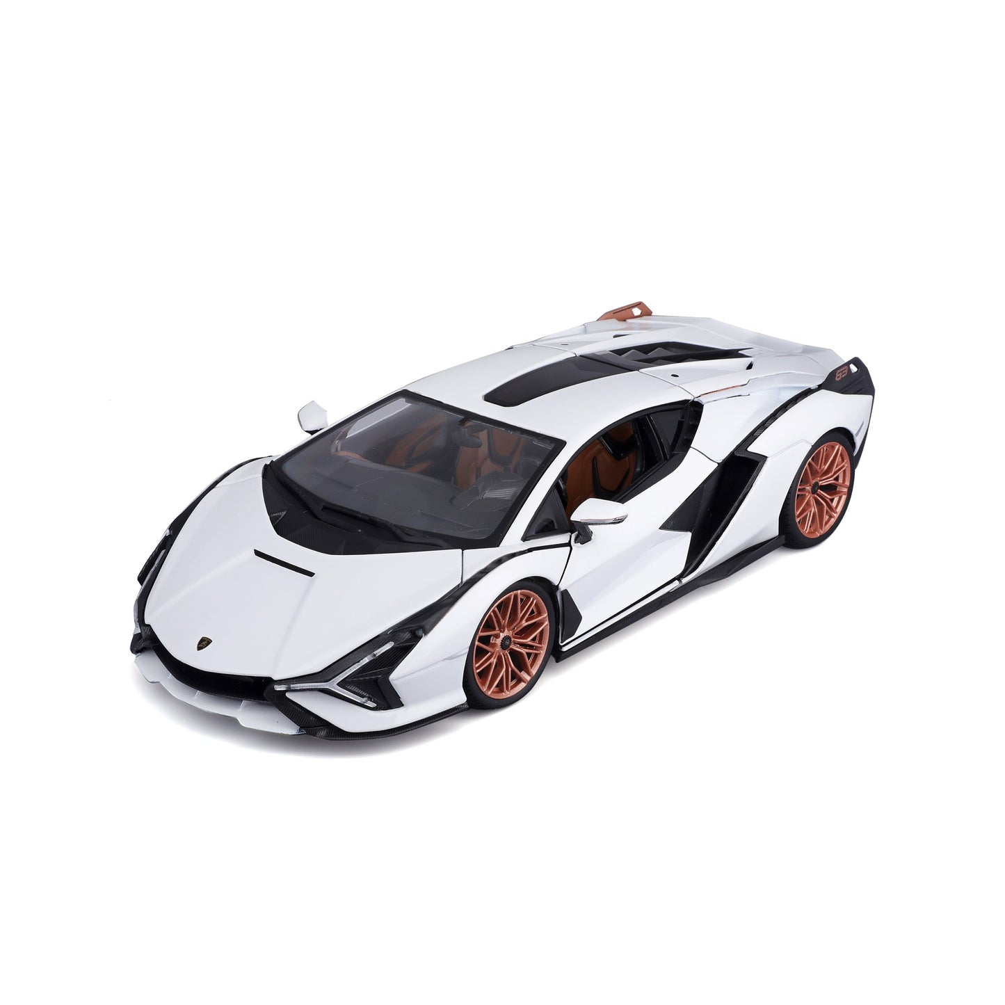 18-11046 WT Bburago - Lamborghini Sian FKP 37, bianca - Scala 1:18