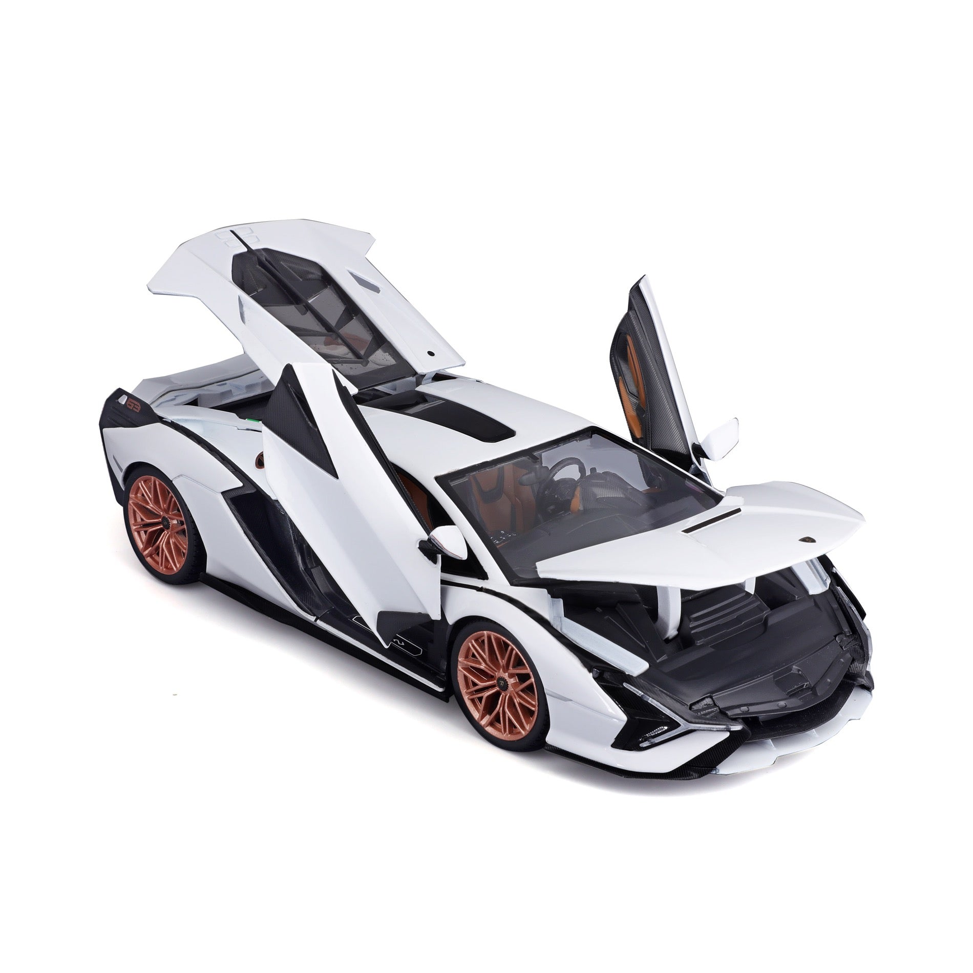 18-11046 WT Bburago - Lamborghini Sian FKP 37, bianca - Scala 1:18