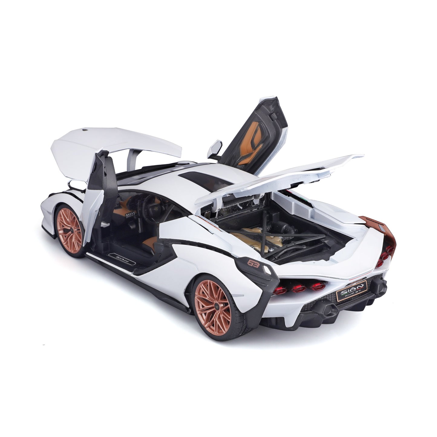 18-11046 WT Bburago - Lamborghini Sian FKP 37, bianca - Scala 1:18