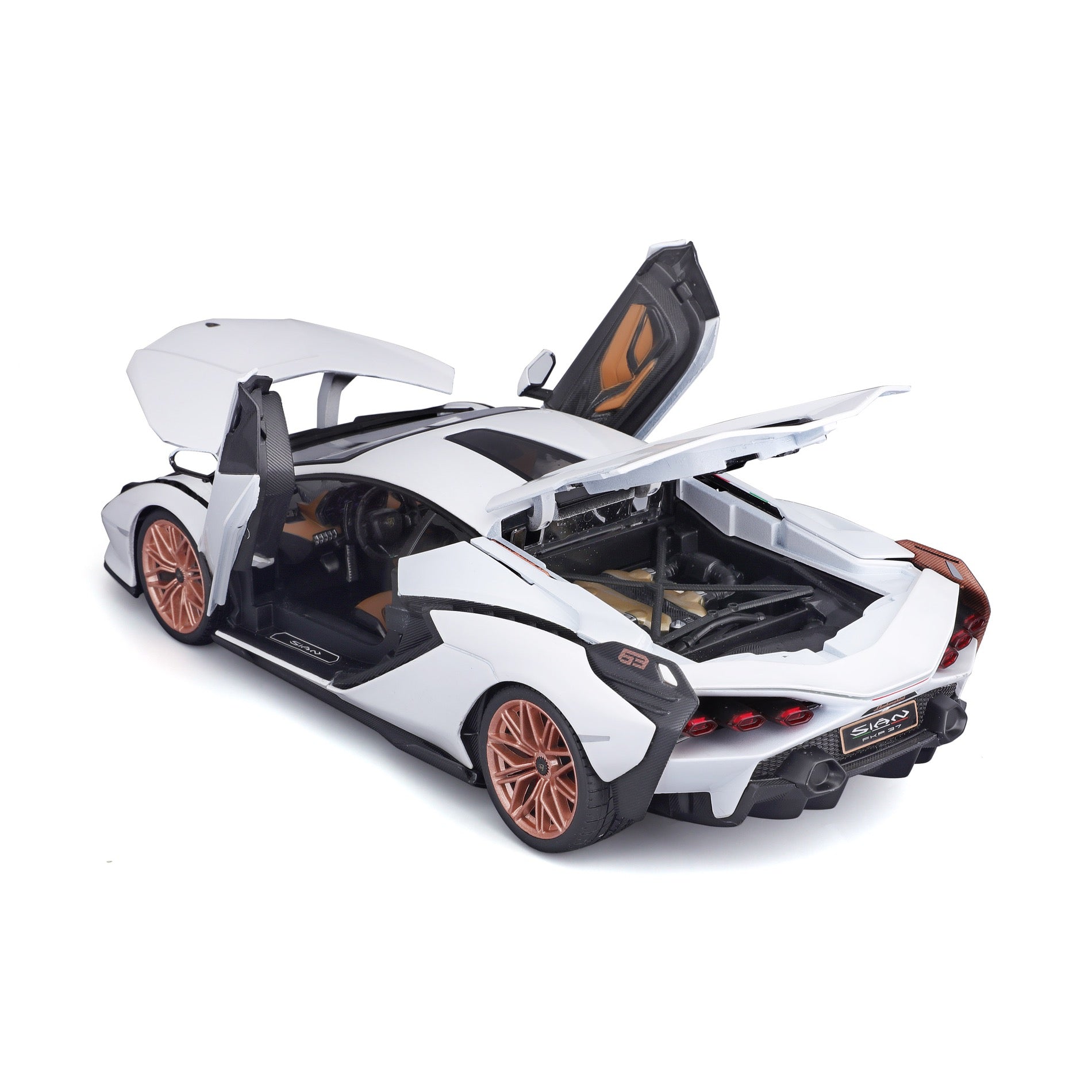 18-11046 WT Bburago - Lamborghini Sian FKP 37, bianca - Scala 1:18