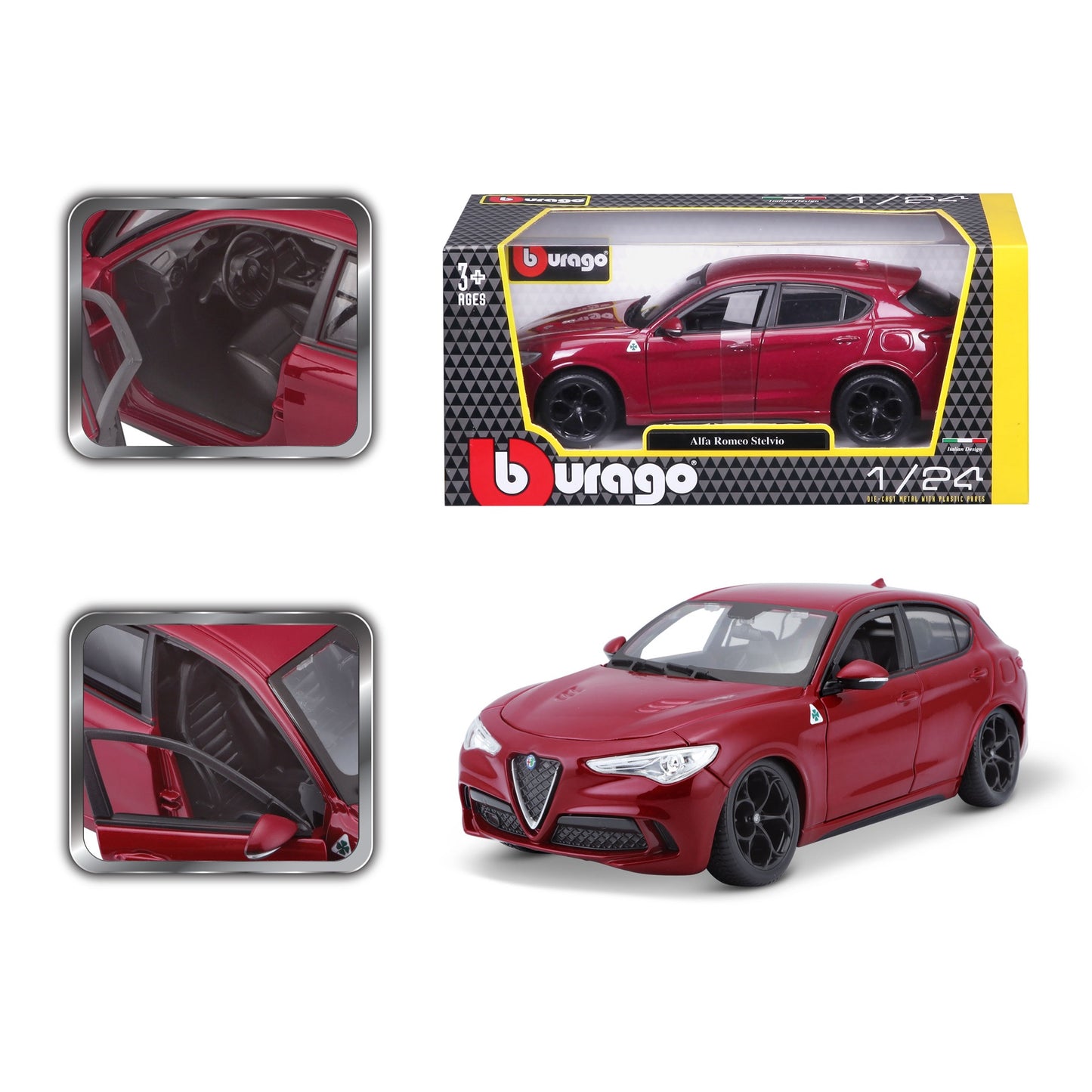 *18-21086 RD Bburago - Alfa Romeo Stelvio, rossa - Scala 1:24