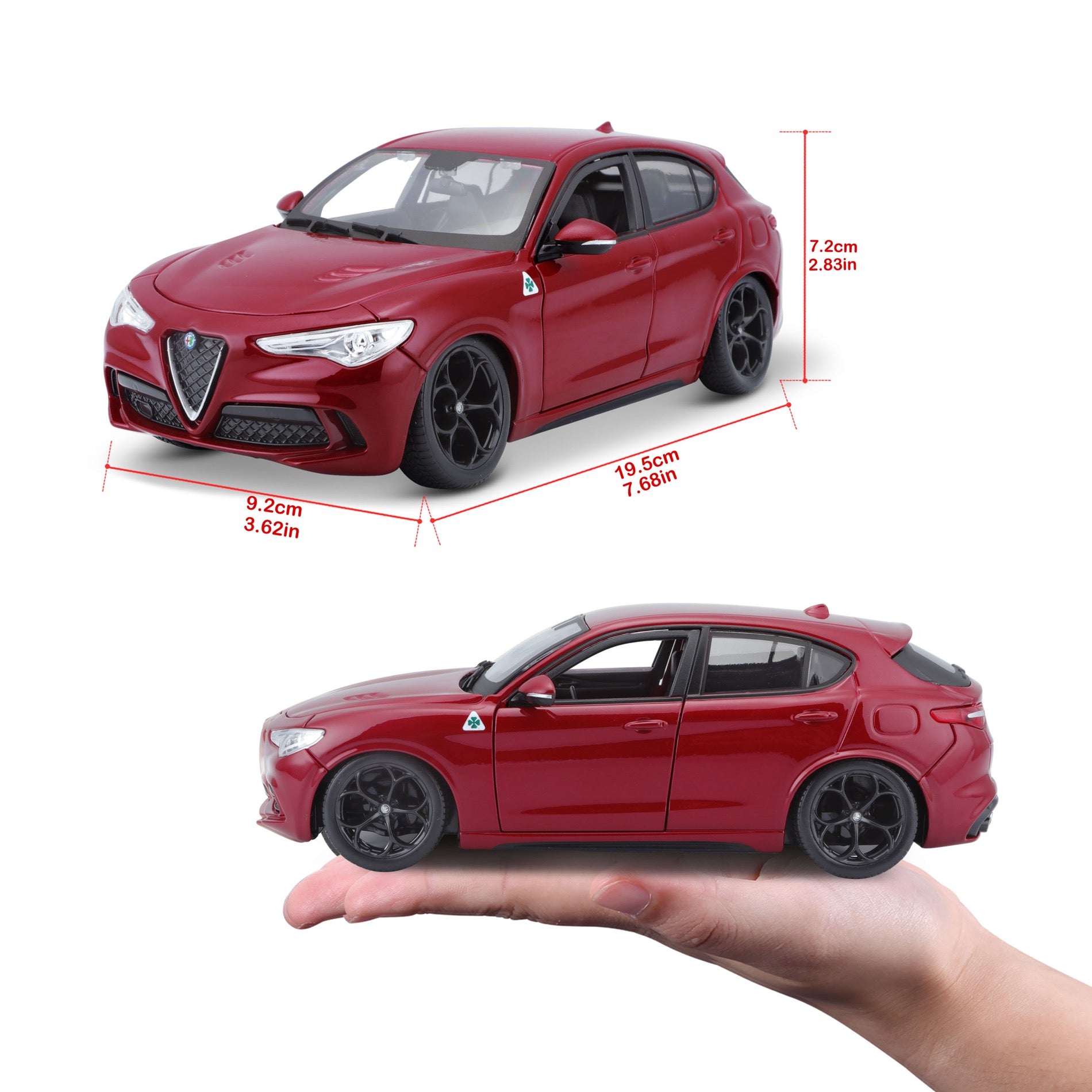 *18-21086 RD Bburago - Alfa Romeo Stelvio, rossa - Scala 1:24