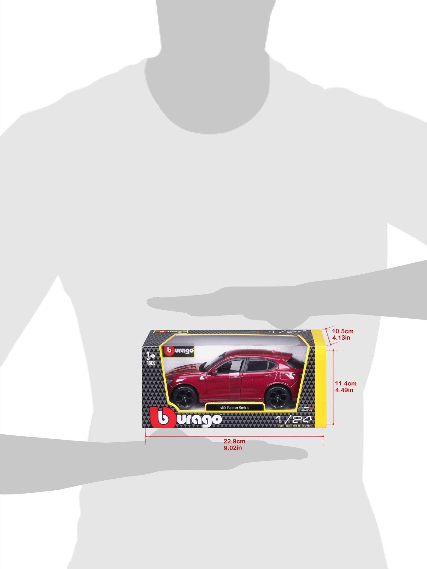 *18-21086 RD Bburago - Alfa Romeo Stelvio, rossa - Scala 1:24