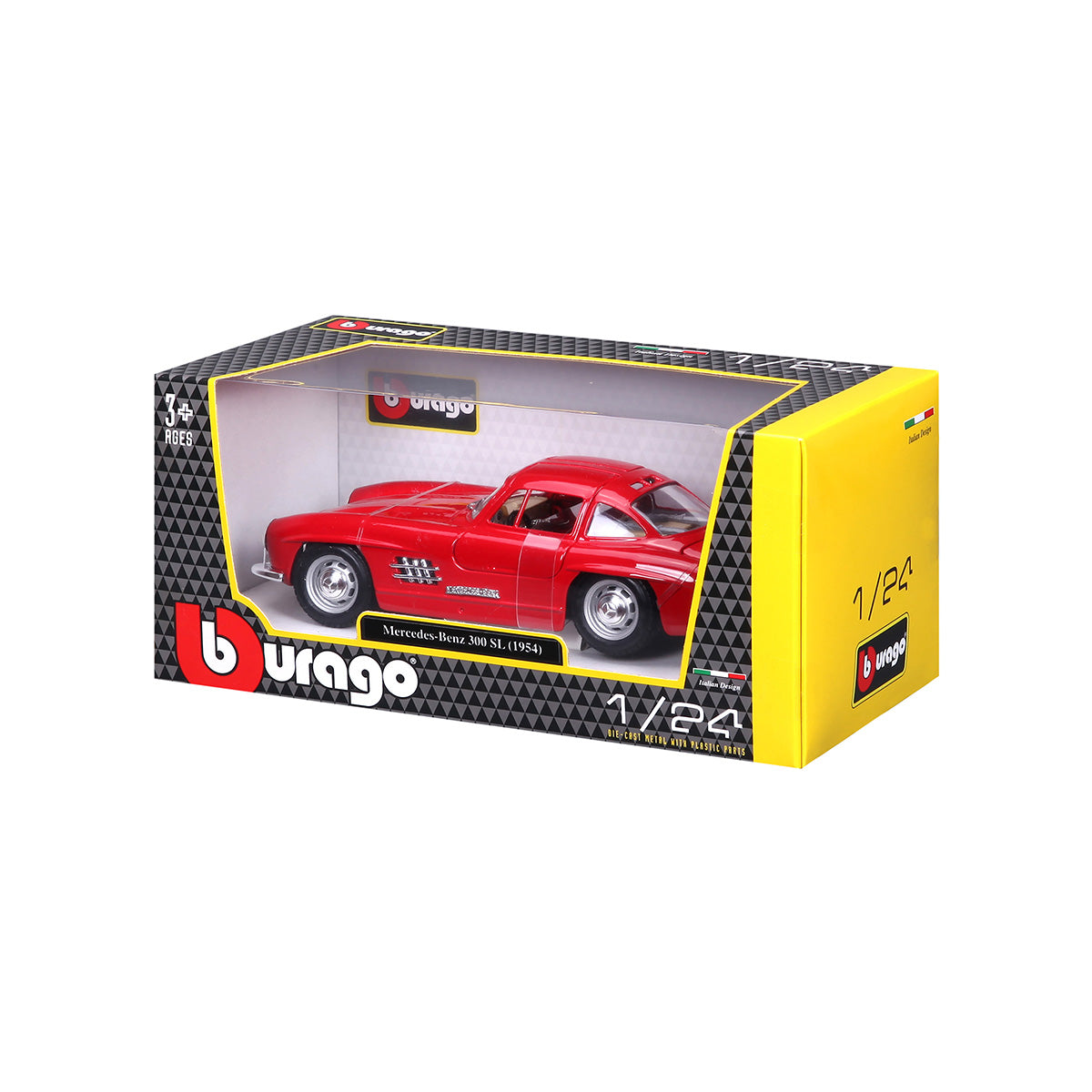 18-22023 RD Bburago - Mercedes-Benz 300 SL (1954), rossa - Scala 1:24