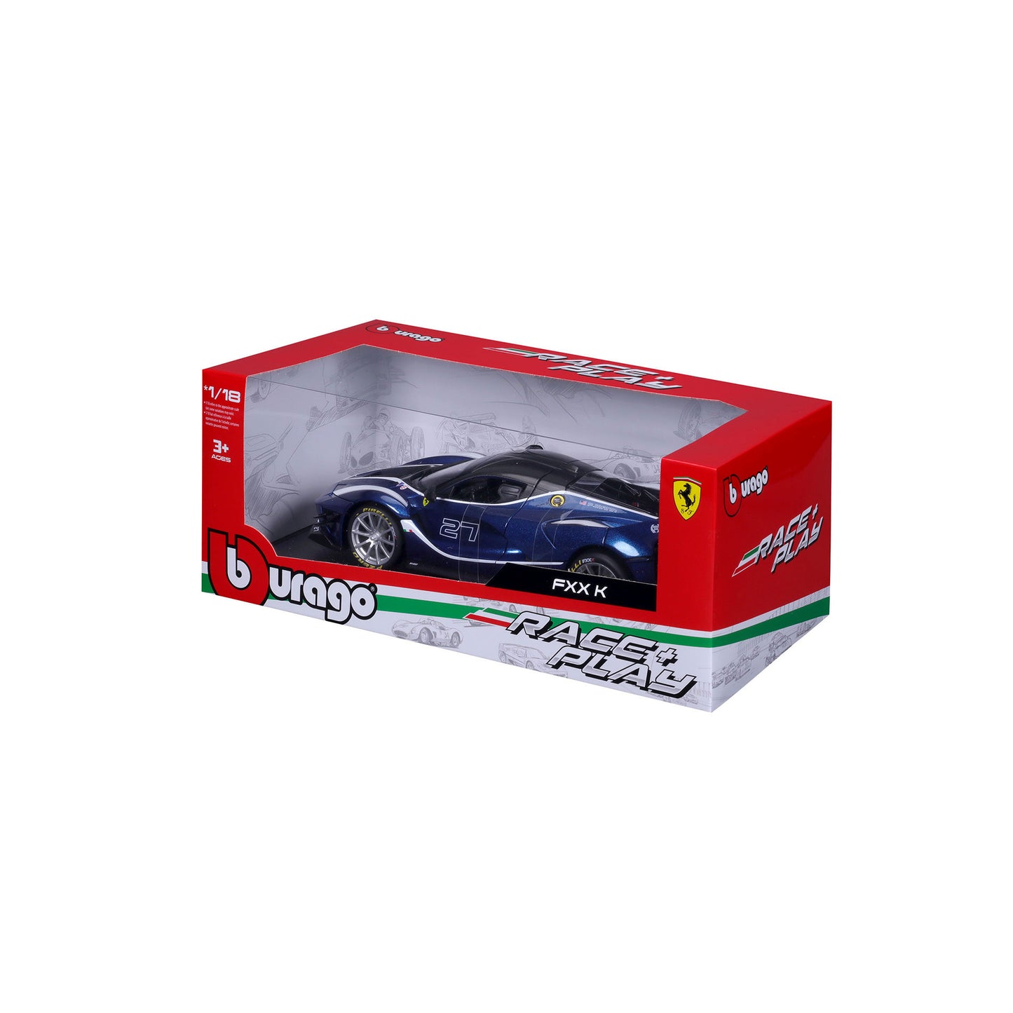 18-16012 Bburago Ferrari Race & Play - Ferrari FXX K #27, blu - 1:18