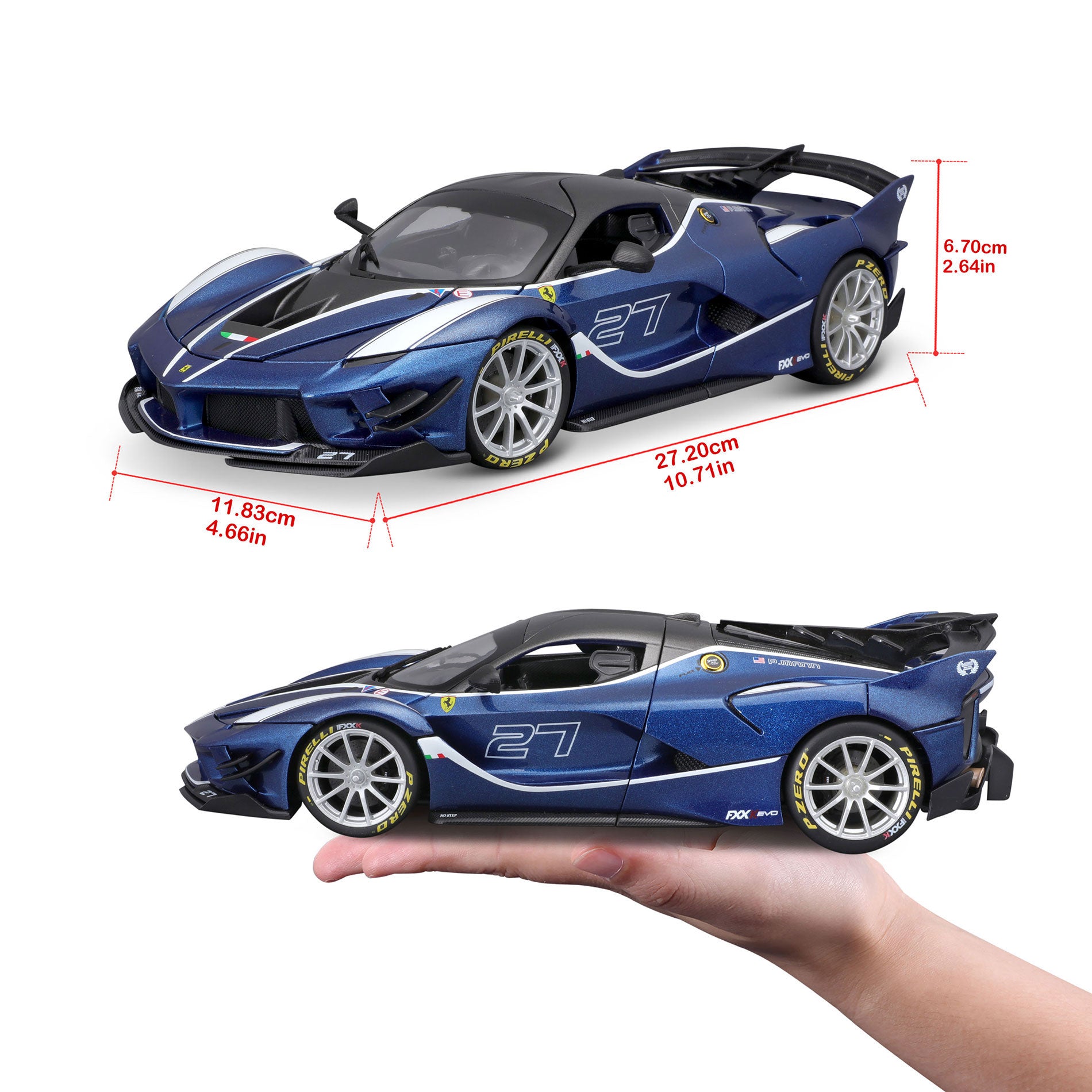 18-16012 Bburago Ferrari Race & Play - Ferrari FXX K #27, blu - 1:18