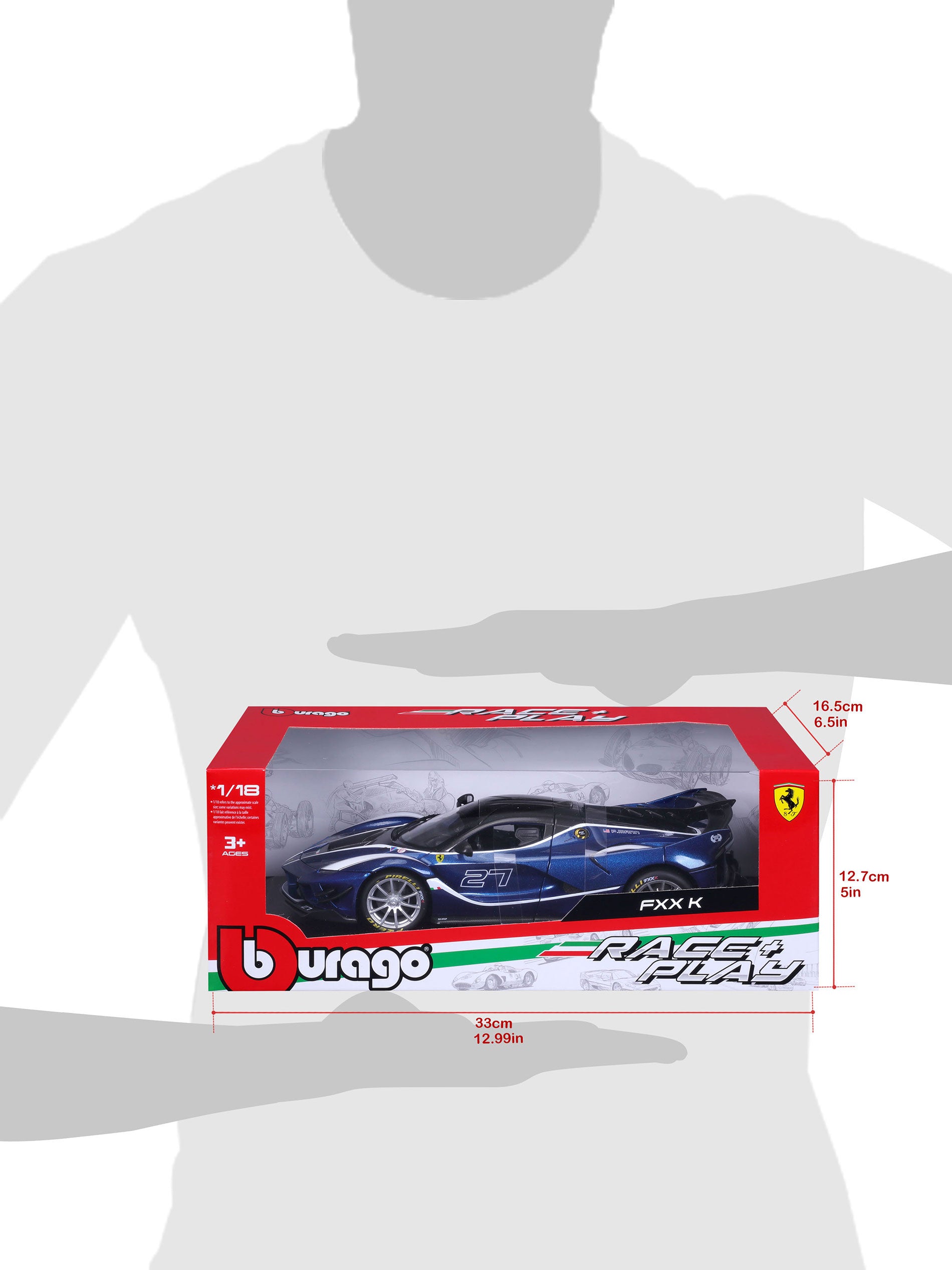18-16012 Bburago Ferrari Race & Play - Ferrari FXX K #27, blu - 1:18