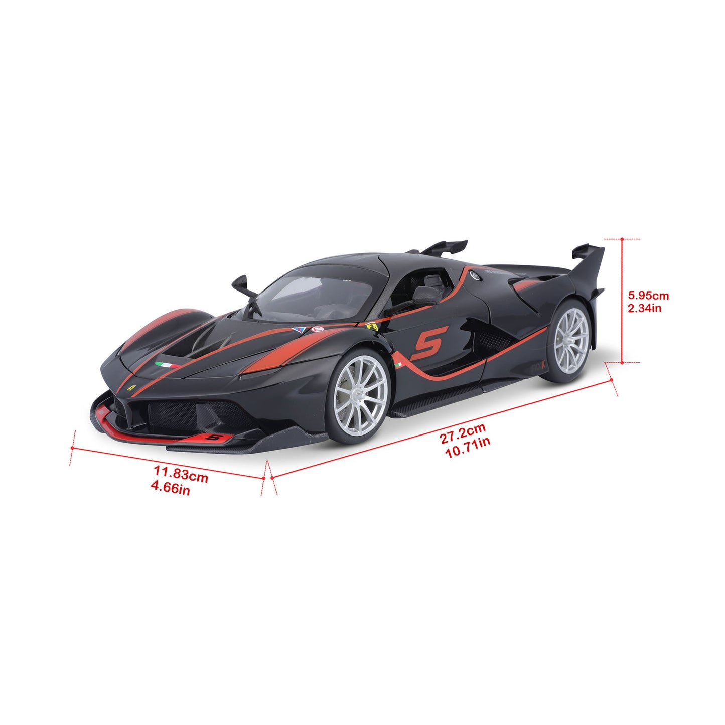 18-16010 Bburago Ferrari  R&P - Ferrari FXX K #5, nera e rossa - 1:18