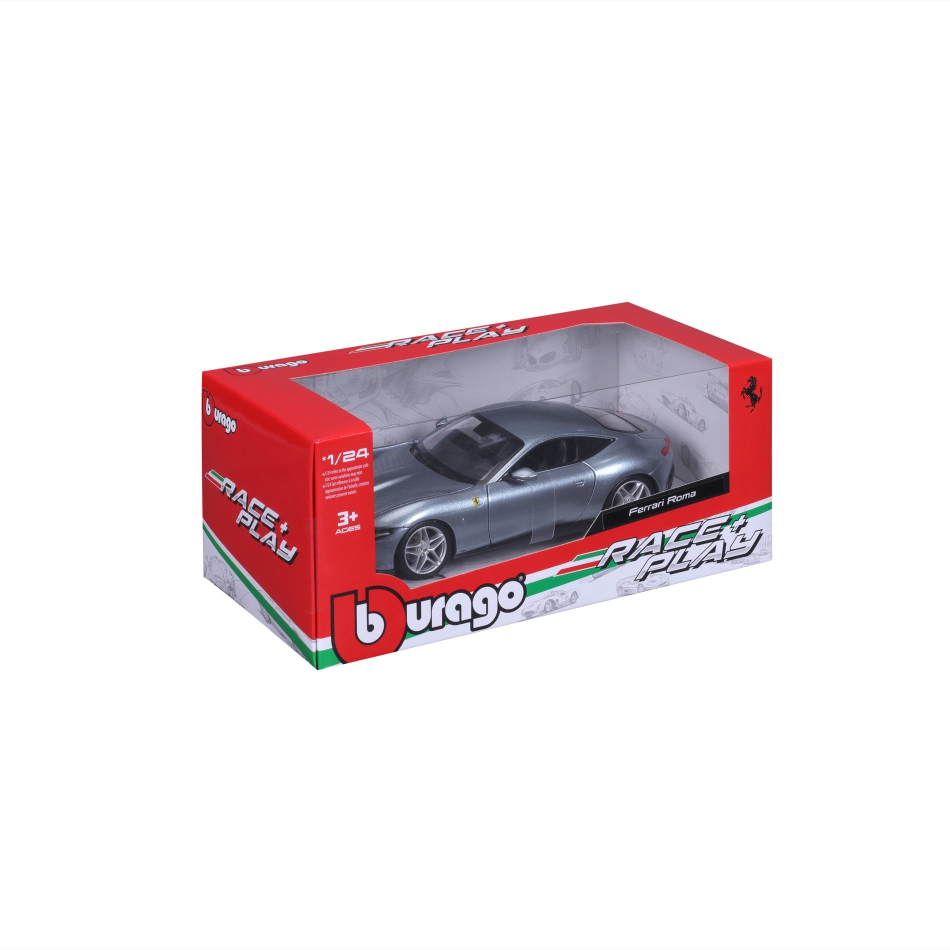 18-26029 Bburago Ferrari Race&Play - Ferrari Roma, grigia - Scala 1:24