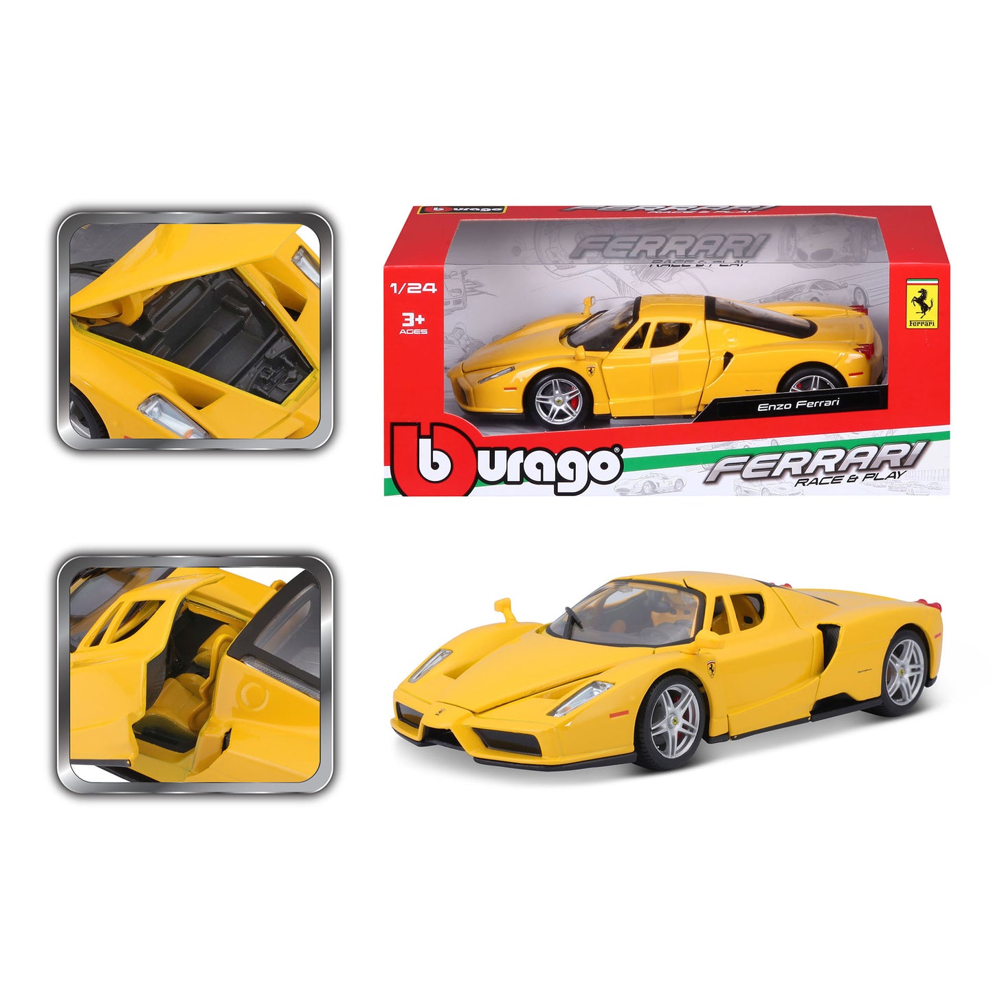 18-26006 YL Bburago Ferrari R&P - Ferrari Enzo Ferrari, gialla - Scala 1:24