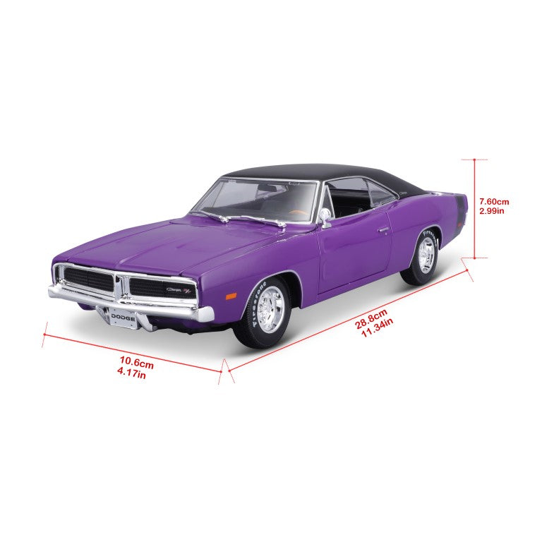 10-31387 Bburago Maisto - Dodge Charger R/T (1969), viola - 1:18