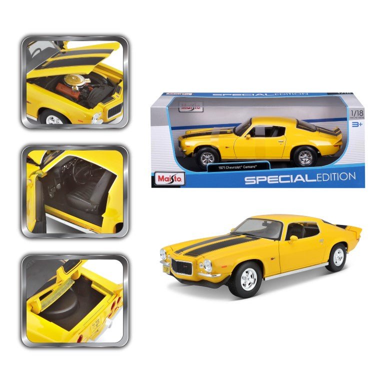 10-31131 YL - Bburago Maisto - 1:18 - 1971 Chevrolet Camaro - Gialla