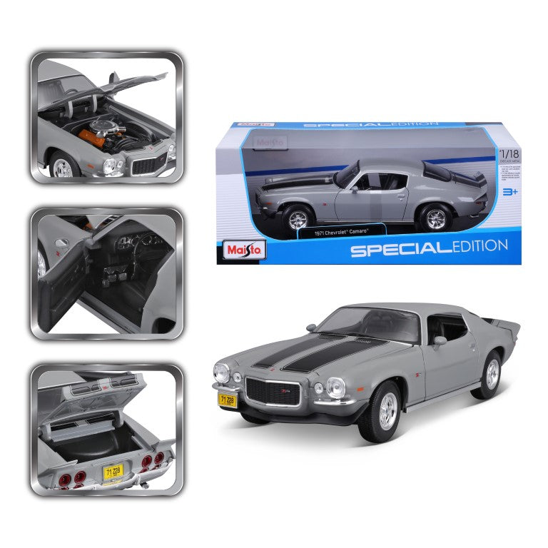10-31131 GY Bburago Maisto - Chevrolet Camaro (1971), grigia - 1:18