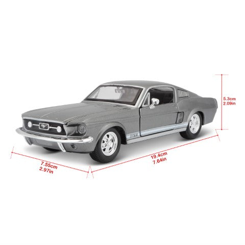 10-31260 GY Bburago Maisto - Ford Mustang GT (1967), grigia - 1:24