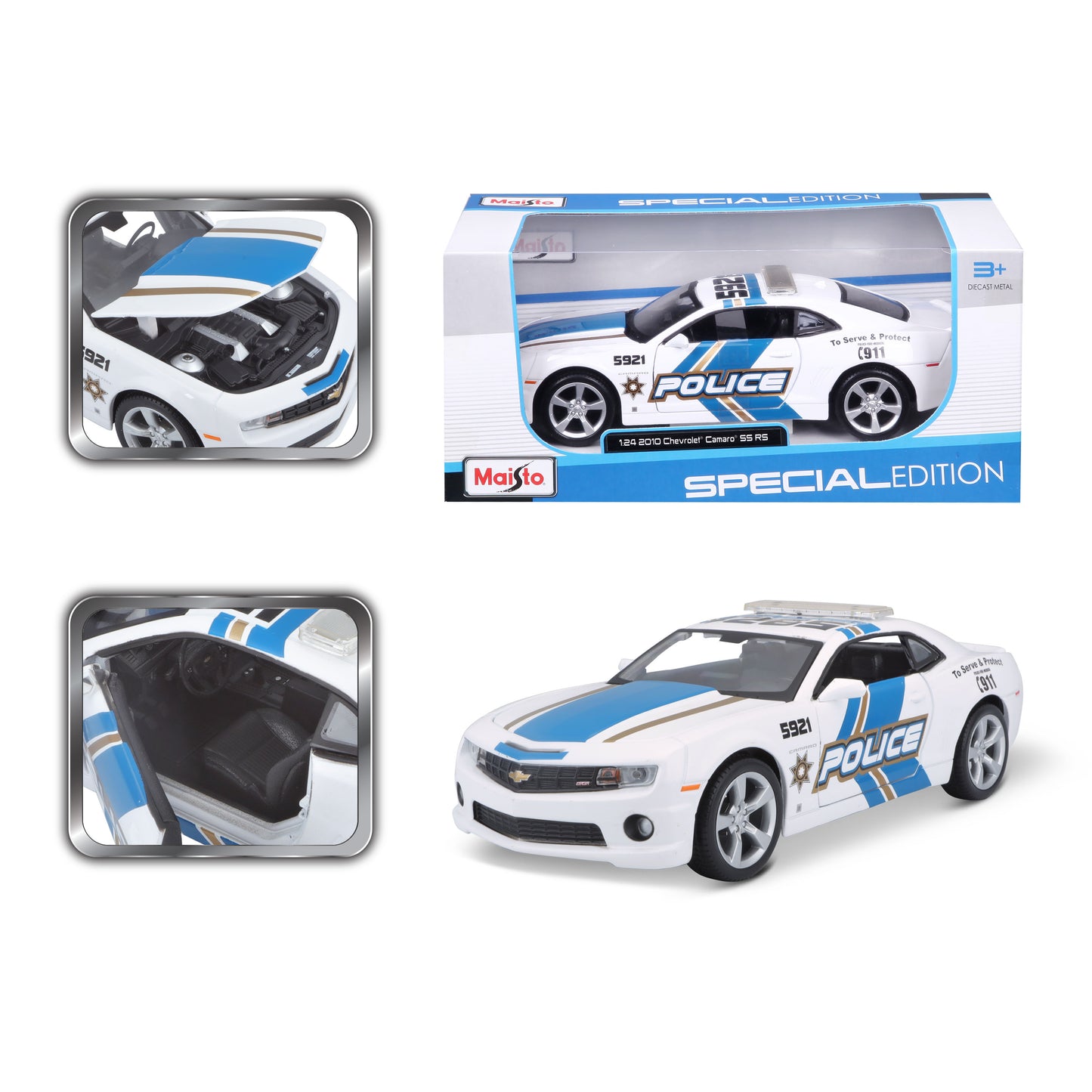 10-31208 Bburago Maisto - Chevrolet Camaro RS Police (2010) - 1:24