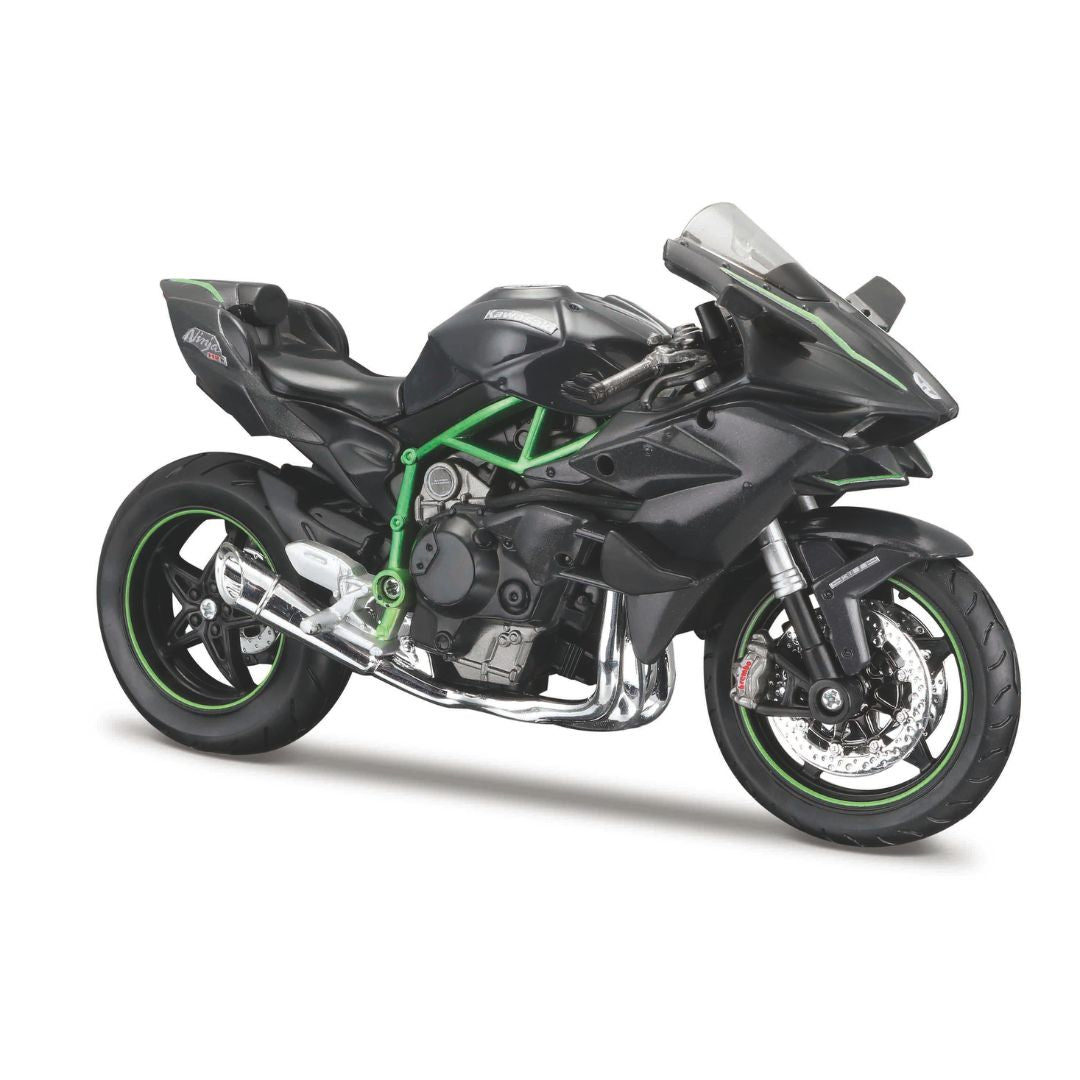 10-32708 Bburago Maisto - Kawasaki Ninja H2R, grigia - con cavalletto - 1:12