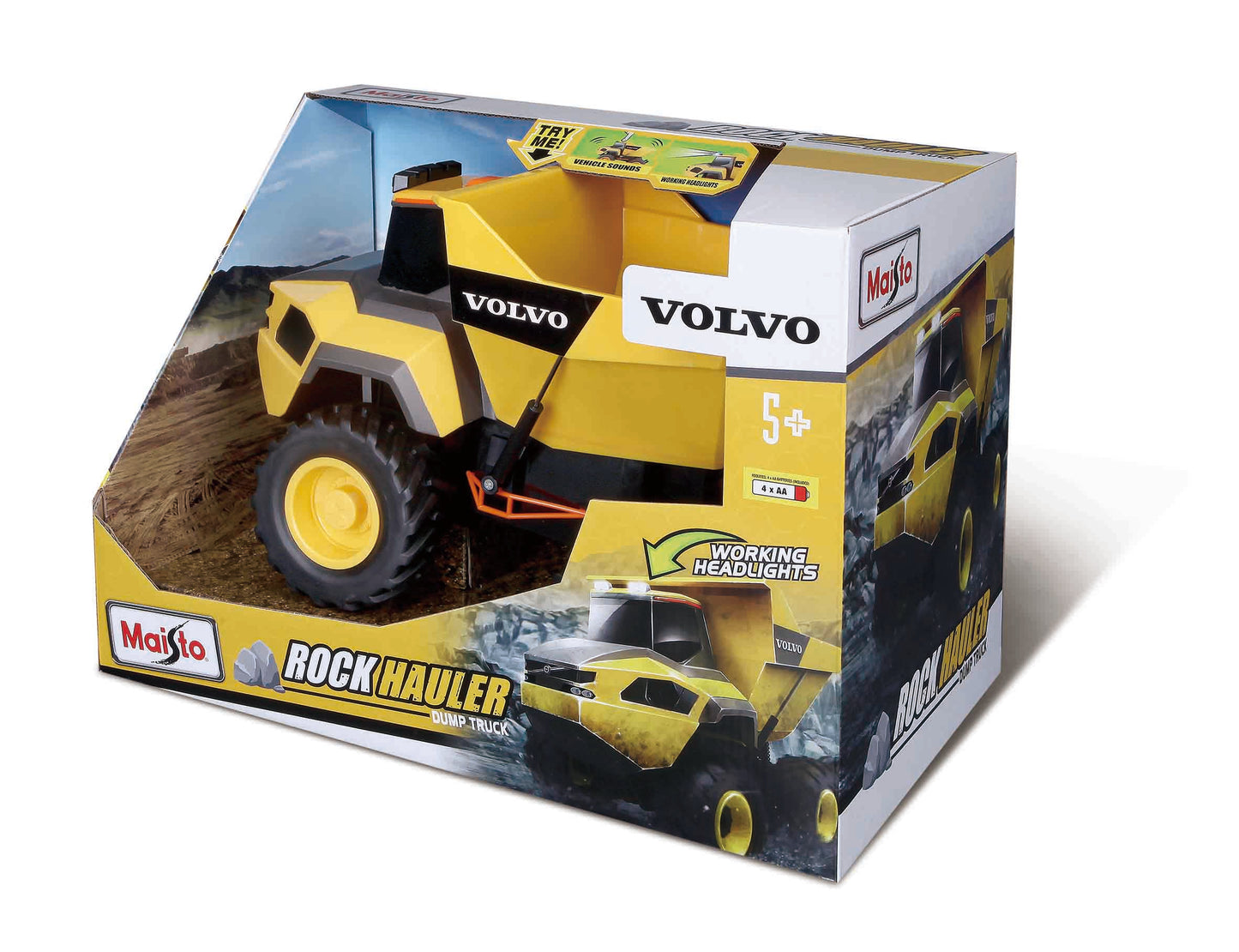 10-82232 Bburago Maisto - Camion Volvo Rock Hauler - con luci e suoni
