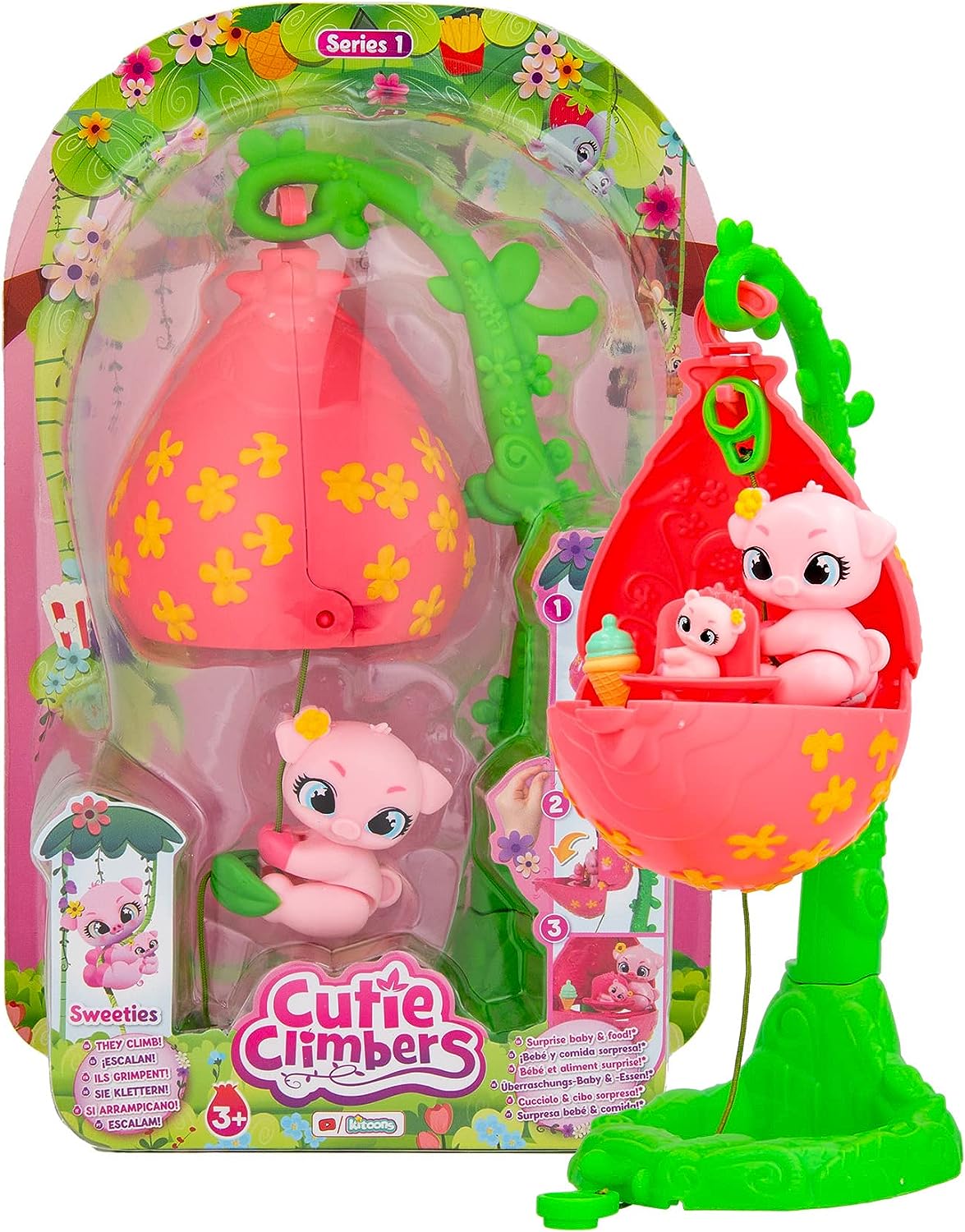 909052 IMC TOYS CUTIE CLIMBERS  Family Pack Sweeties Maialino Polly